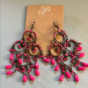 Plunder Vibrant Pink Chandelier Earrings